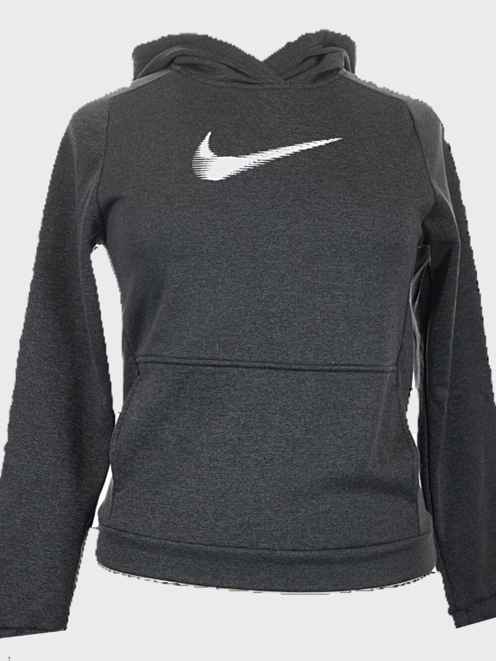 Nike-Grey-Pull Over-Hoodie-Thumb Holes-Woman's-Youth--XL